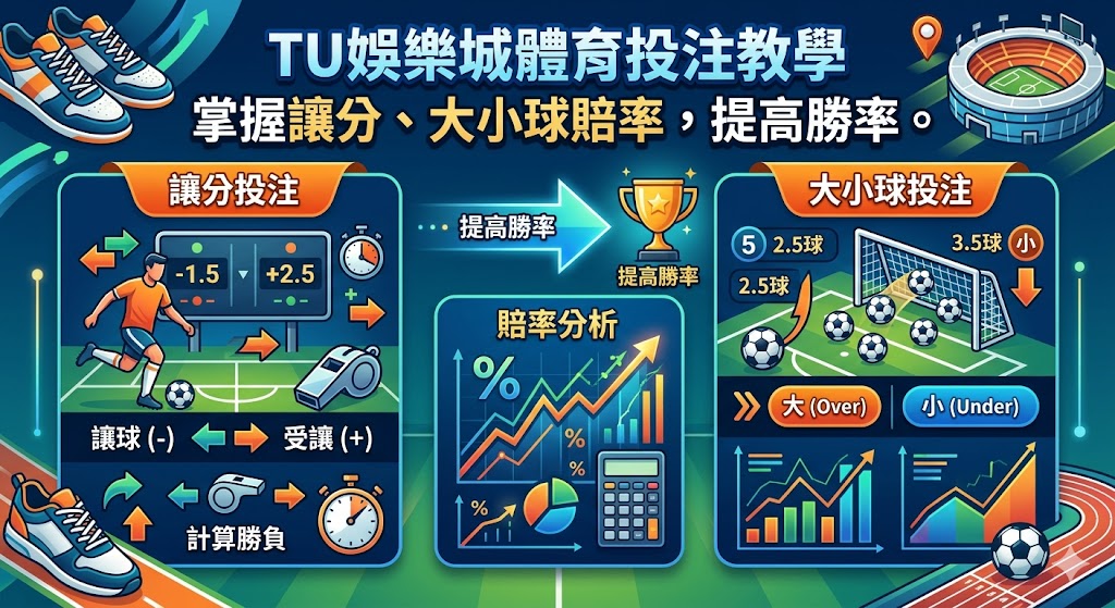 TU娛樂城體育投注教學：掌握讓分、大小球賠率，提高勝率。